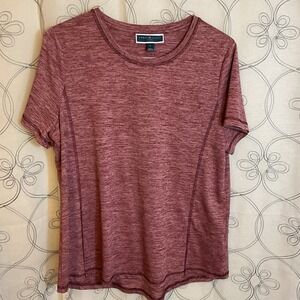 Karen Scott Workout Shirt Womens Pink Short Sleeve Moisture Wick Size Large